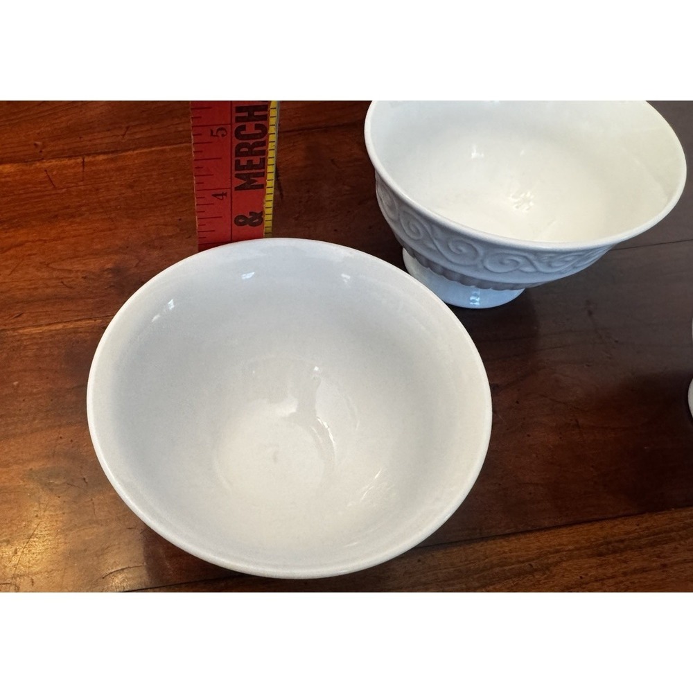 Set Of 3 Claremont by Gibson Ribbed Scrolls Footed Soup/Cereal Bowls - Picture 5 of 6